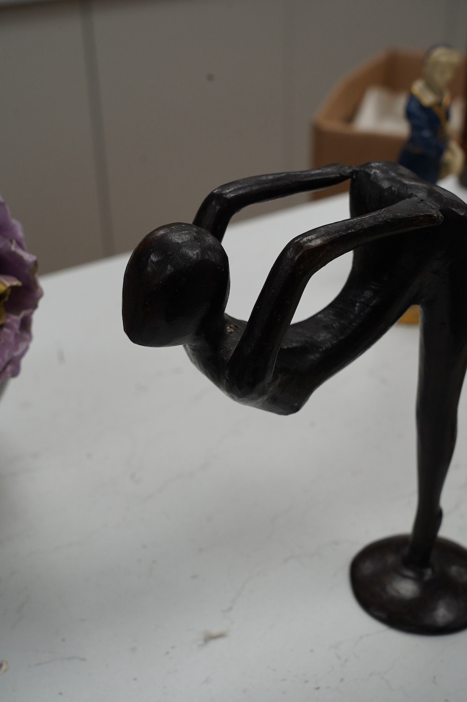 A modern bronze figure, 22cm tall. Condition - good